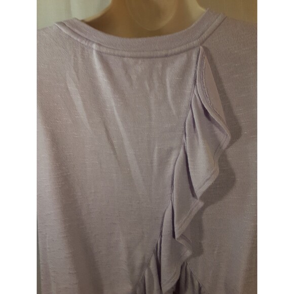 Copper Key Lavender Round Neck Short Shirt Swirl Ruffle Hem & Back Size Small - Picture 5 of 9